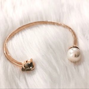 Pearl and Grey Stone Bracelet